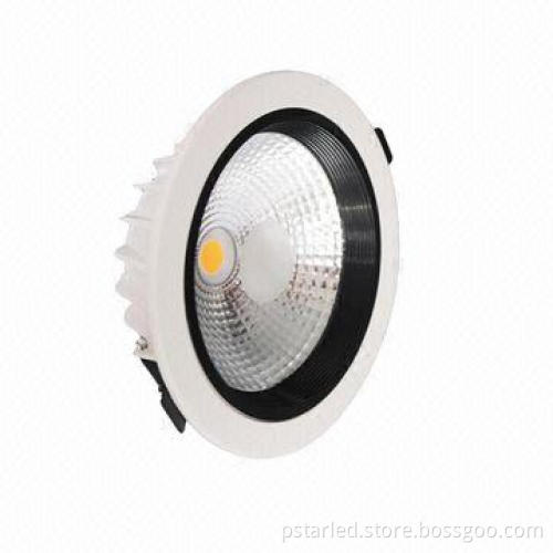 Recessed TUV COB Downlight with >0.95PE, >80CRI, CE/RoHS Certificates, High Efficiency/Energy-saving